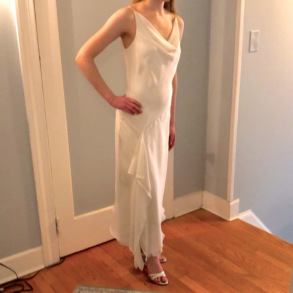 Beautiful cream cocktail dress.